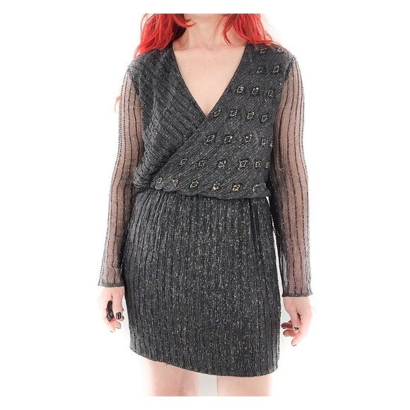 ANTIK BATIK Hayward Cross Beaded Sequin Evening Party Dress - Picture 1 of 14